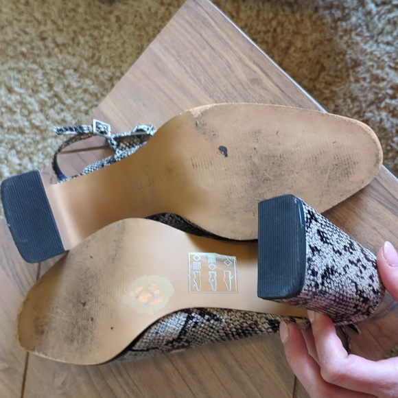 ASOS DESIGN Prague Block Heels in Snake. Women's Size 7 - Picture 10 of 12